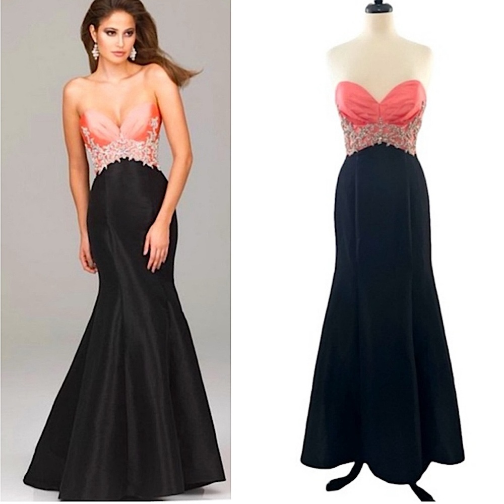 Evenings by Allure Strapless Beaded Evening Gown